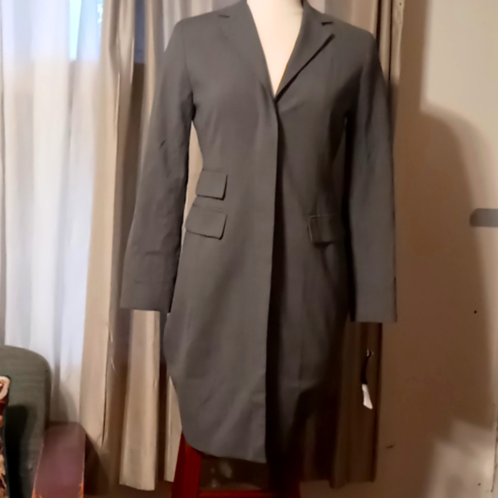 Finity Studio Gray Long Jacket wool blend Size 6